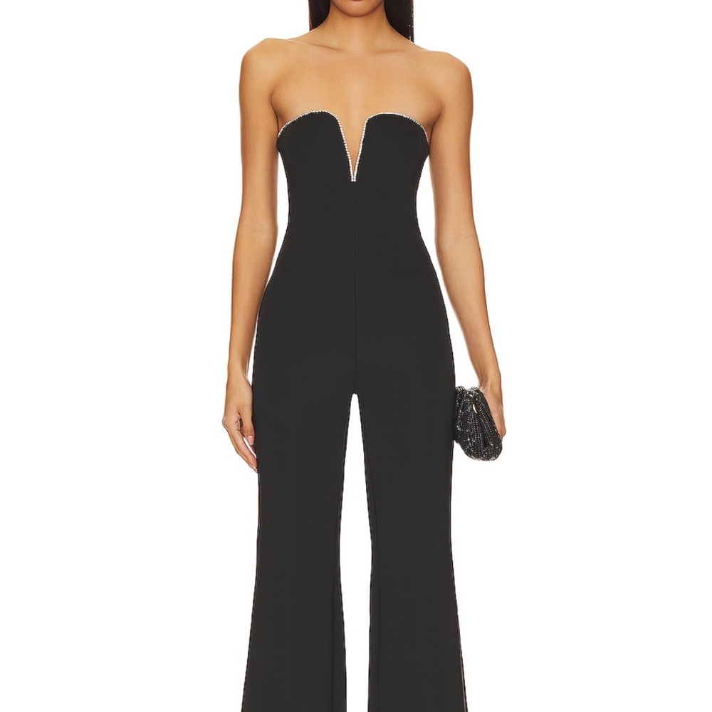 Good American Black Strapless Jumpsuit